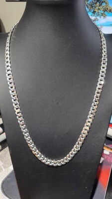 STERLING SILVER 9MM FLAT CURB CHAIN