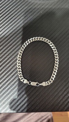 HANDMADE STERLING SILVER 6MM MIAMI CUBAN BRACELET (GUNMETAL)