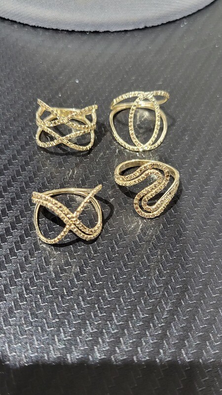 14K DIAMOND CUT FANCY RINGS
