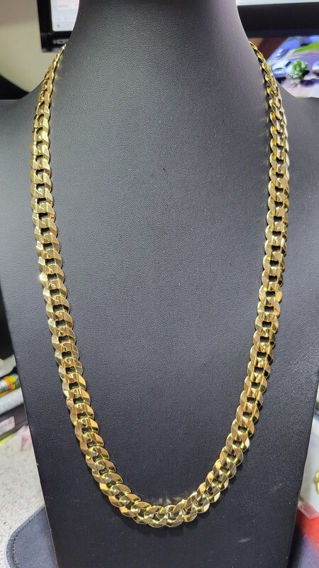 14K 11MM FLAT CURB CHAIN (ITALIAN FINISH)