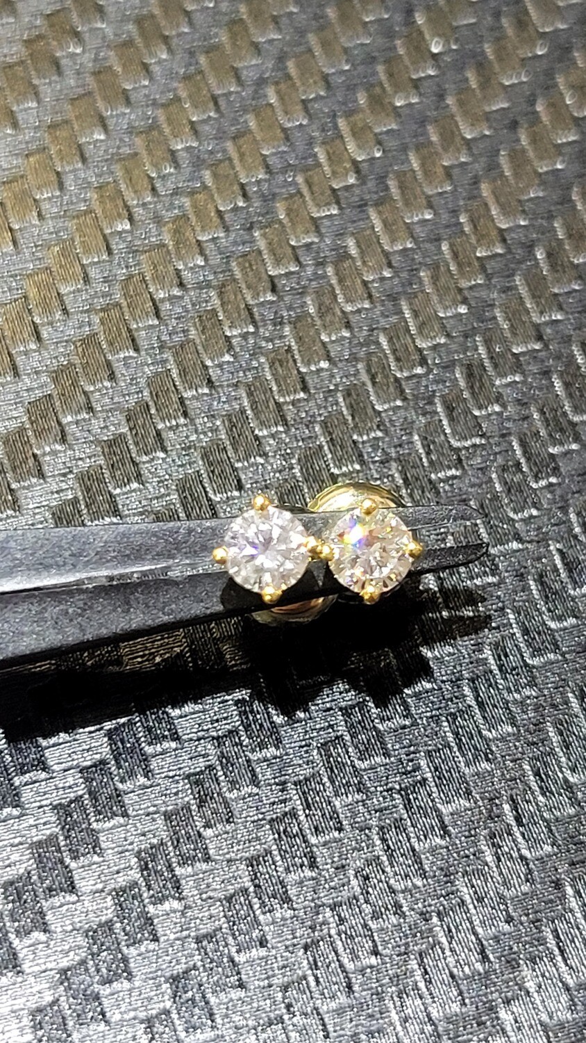 14K .50 CARAT DIAMOND STUD EARRINGS (LAB)