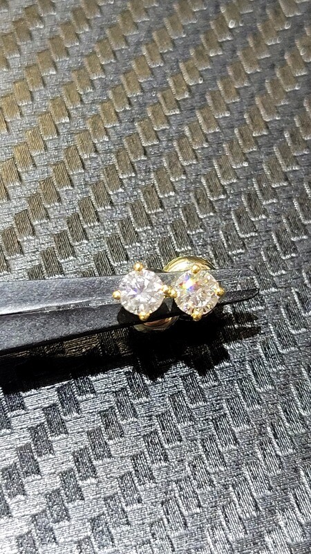 14K .50 CARAT DIAMOND STUD EARRINGS (LAB)