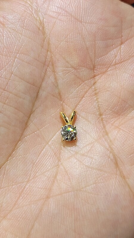 14K .50 SOLITAIRE DIAMOND PENDANT (LAB)