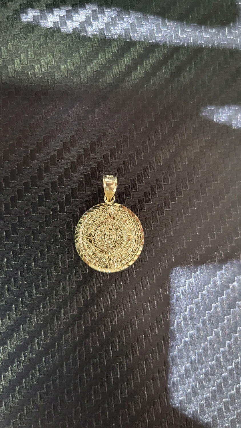 14K 1.1&quot; AZTEC CALENDAR PENDANT