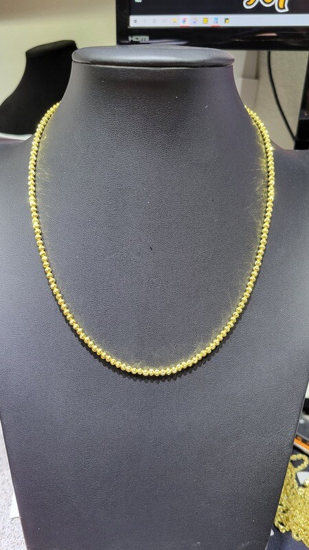 14K 3MM MOON CUT CHAIN