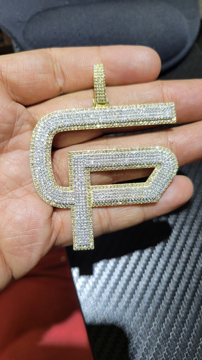 CUSTOM ICED OUT INITIAL PENDANT