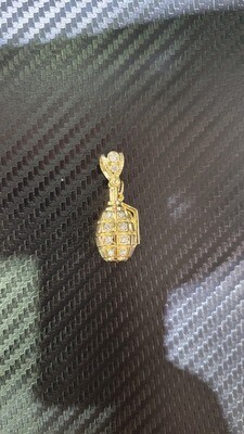 14K 1.3&quot; DIAMOND GRENADE PENDANT