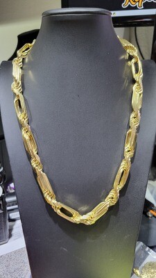 14K 12MM MILANO CHAIN (FIGAROPE)