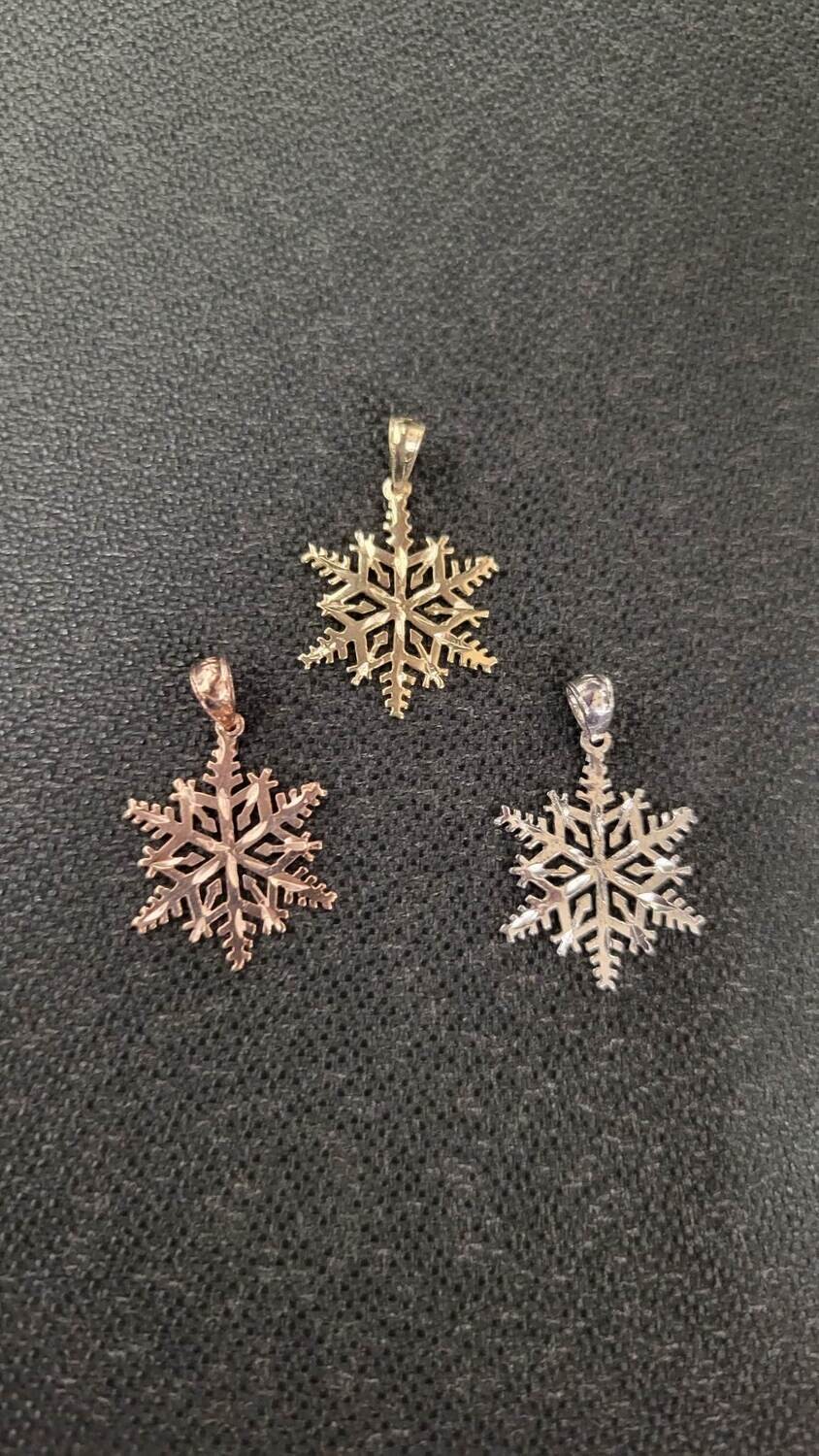 14K 1.1&quot; SNOWFLAKE PENDANT