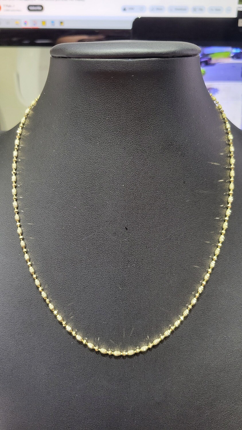 14K 2MM TYPHOON CHAIN, LENGTHS: 14K 2MM 16&quot; TYPHOON APPROX. 5.8 GRAMS (YELLOW&amp;WHITE)