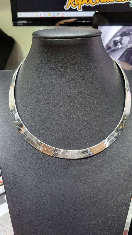 STERLING SILVER 11MM HERRINGBONE CHAIN