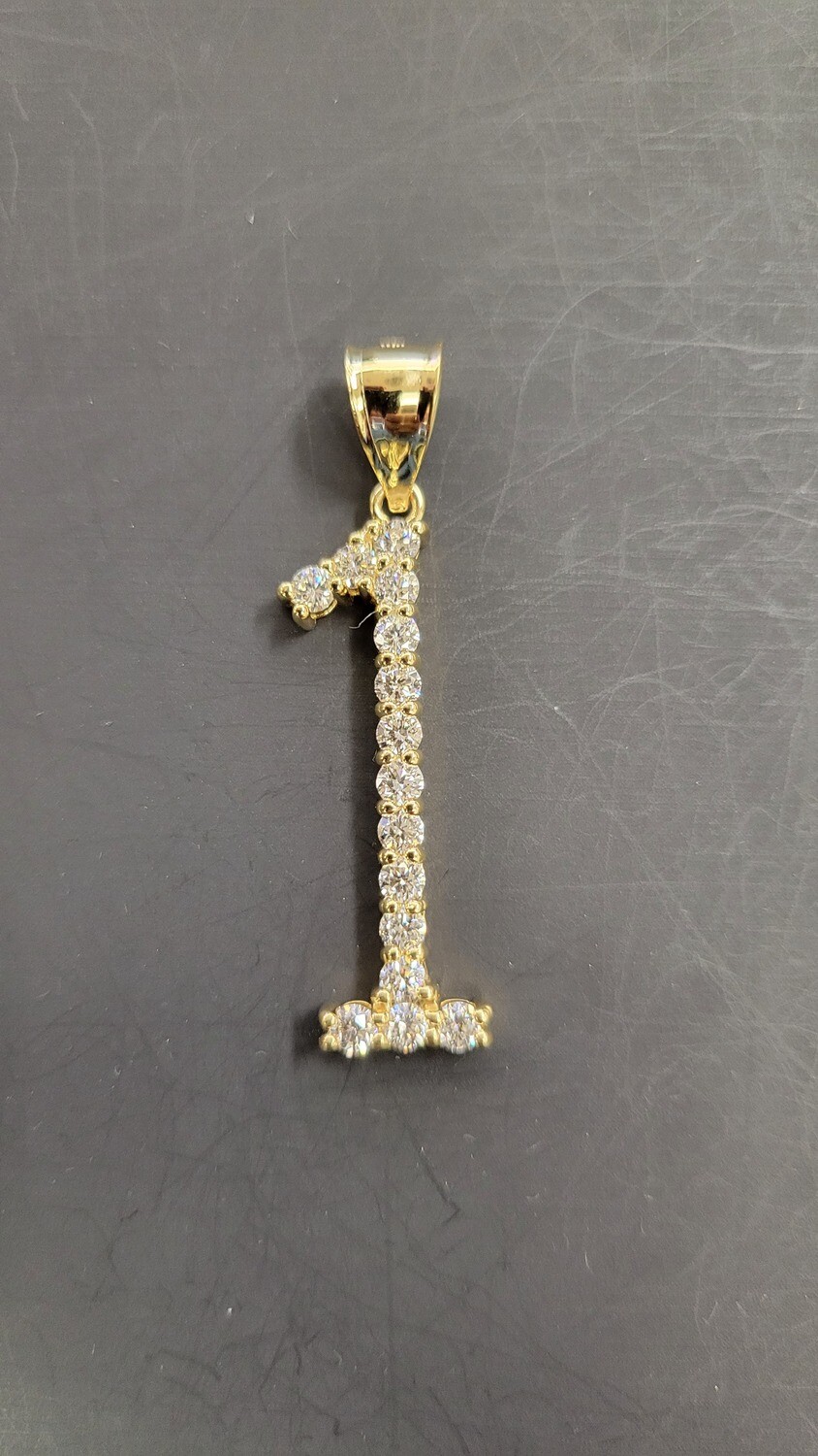 14K 1.67 CARAT DIAMOND NUMBER &quot;1&quot; PENDANT (LAB)
