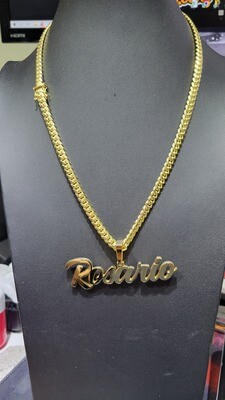 CUSTOM 14K NAME PLATE PENDANT