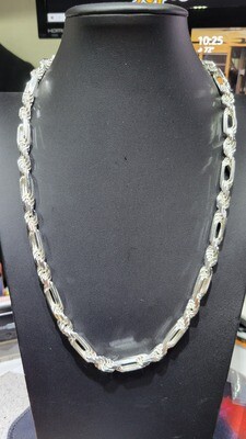 STERLING SILVER 8MM FIGAROPE CHAIN