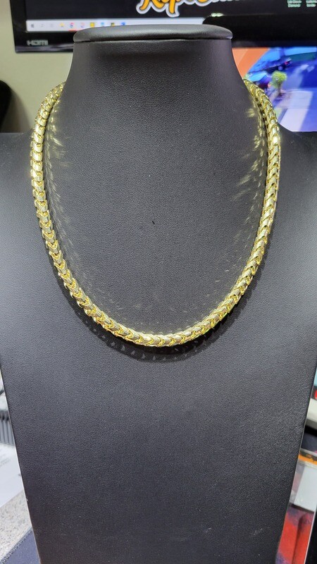 14K 6MM DIAMOND CUT FRANCO CHAIN