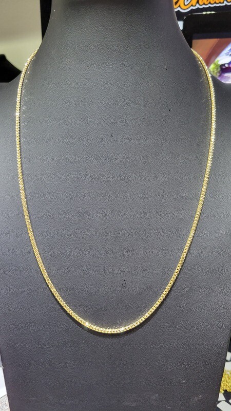 14K 2MM PRISM CUT FRANCO 2 TONE