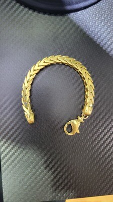 22K 8MM PLAIN NON D/C FRANCO BRACELET