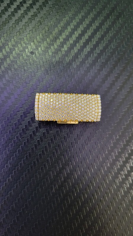 14K CUSTOM 13.7MM ICED OUT SLEEK LOCK
