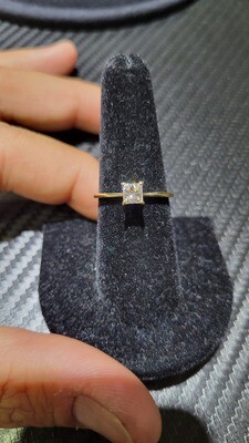 14K .50 CARAT PRINCESS SOLITAIRE DIAMOND RING (LAB)