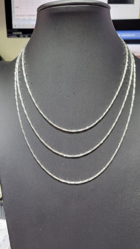14K 1.5MM D/C TWISTED BOX CHAIN (WHITE GOLD)
