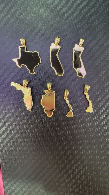 14K CUSTOM STATE PENDANTS