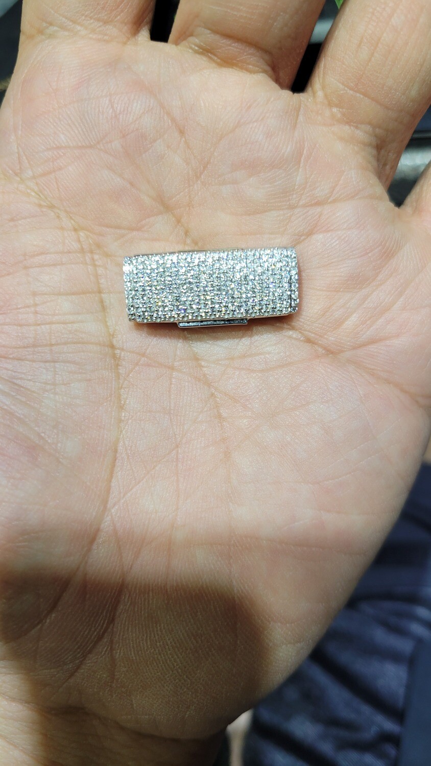 14K CUSTOM 11.3MM ICED OUT SLEEK LOCK