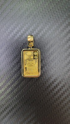 2023 5 GRAM PAMP LUNAR GOOD LUCK YEAR W/CUSTOM BEZEL