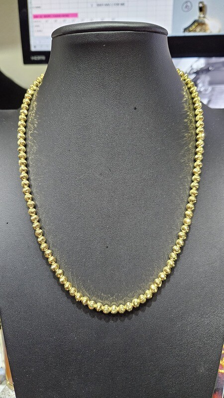 14K 5MM MOON CUT CHAIN