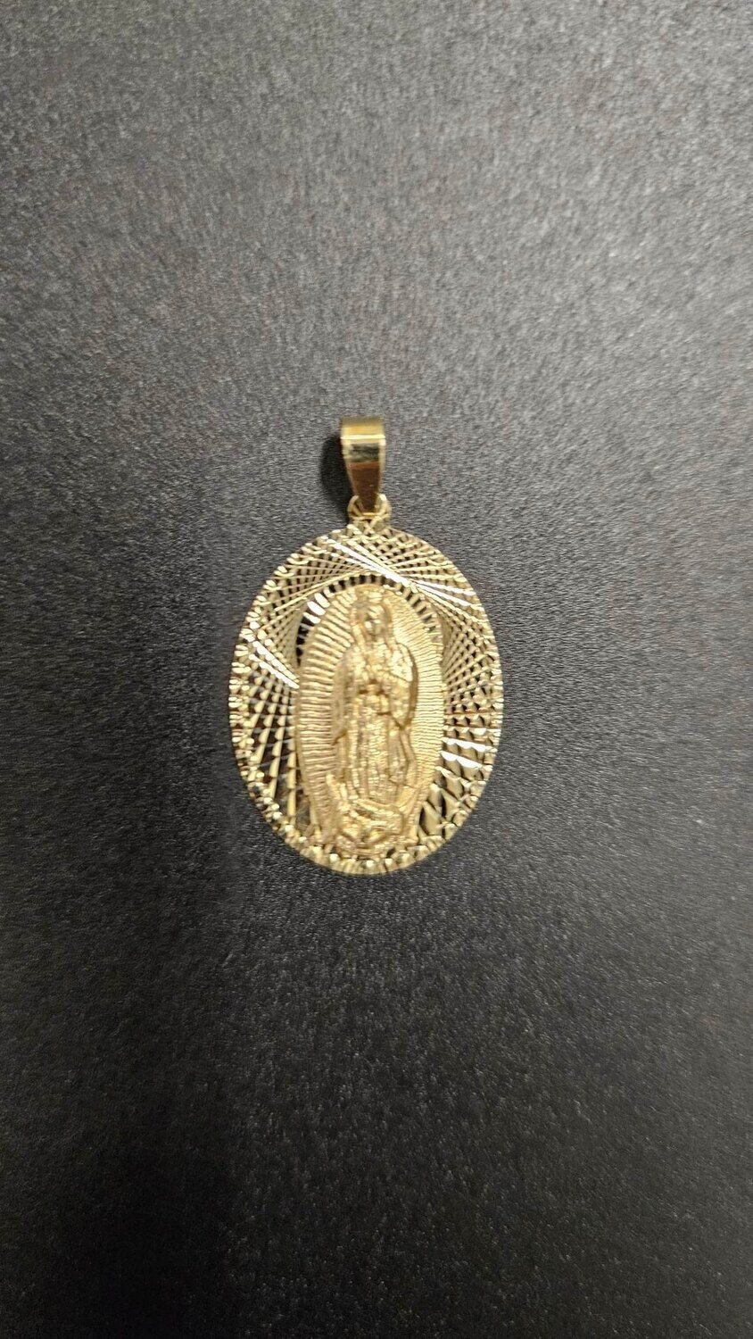 14K OVAL VIRGIN MARY PENDANTS