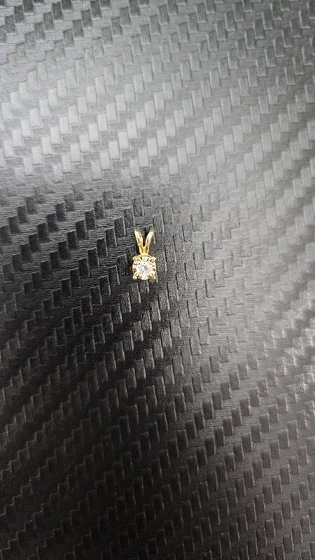 14K .07 SOLITAIRE DIAMOND PENDANT (LAB ILLUSION SETTING)
