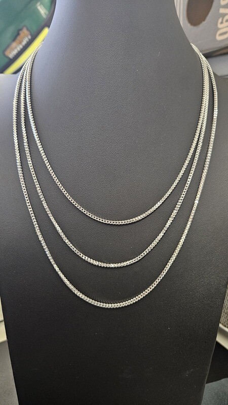 PLATINUM 2MM &quot;DIAMOND CUT&quot; FRANCO CHAIN