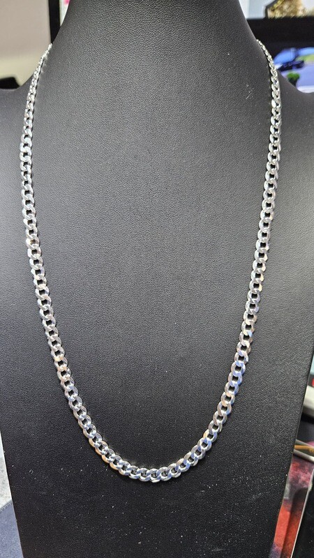 STERLING SILVER 6MM FLAT CURB CHAIN