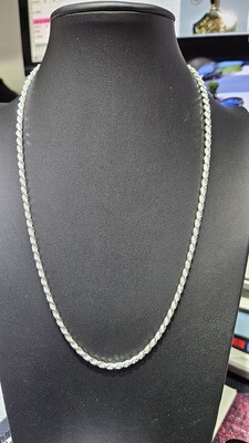 STERLING SILVER 3.3MM DIAMOND CUT ROPE CHAIN