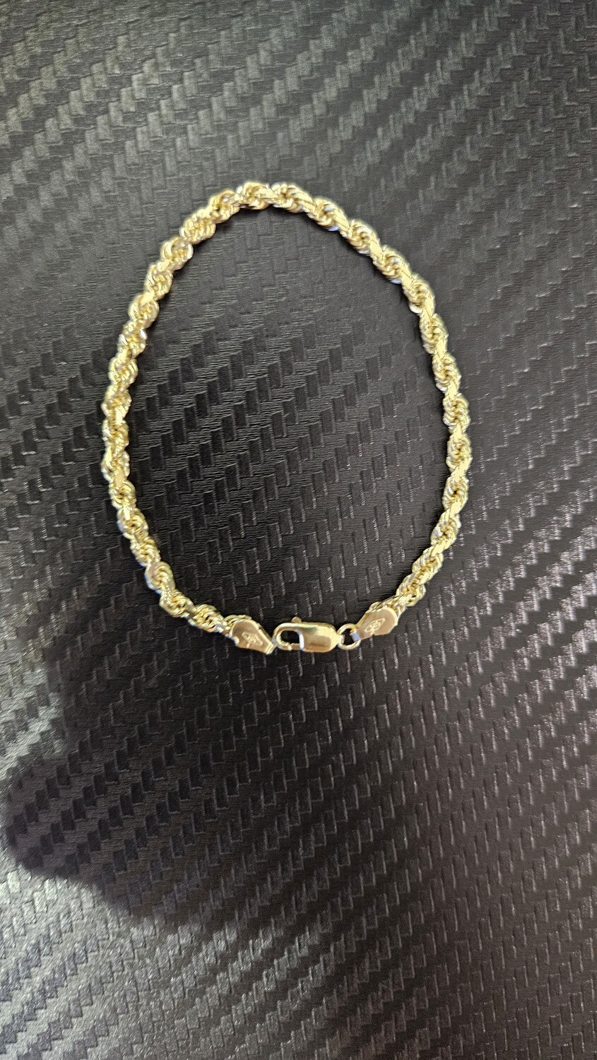 14K 3.5MM DIAMOND CUT ROPE BRACELET, WEIGHTS ARE APPROXIMATE: 14K 3.5MM 6.5&quot; DC ROPE BRACELET 6.5 GRAMS