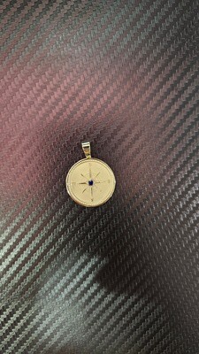 14K CUSTOM COMPASS WITH GEMSTONE/DIAMOND