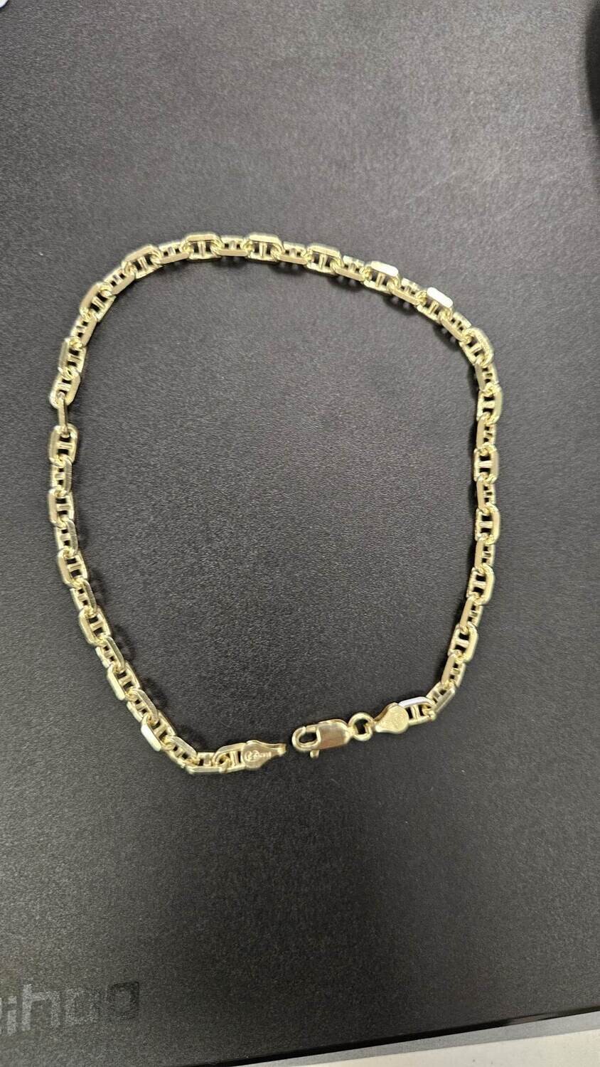 14K 4MM ANCHOR BRACELET