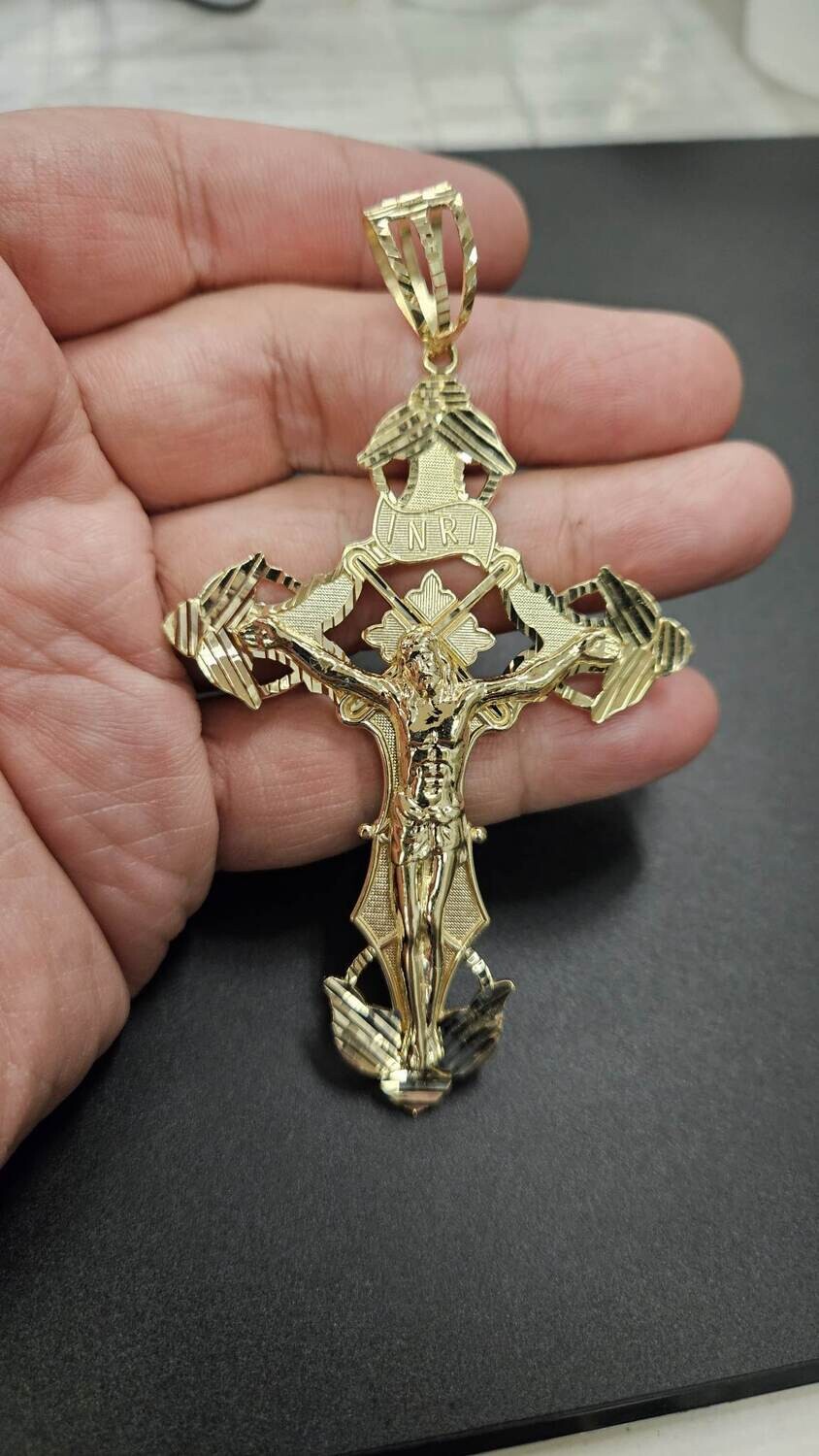 14K 4&quot; INRI CRUCIFIX CROSS