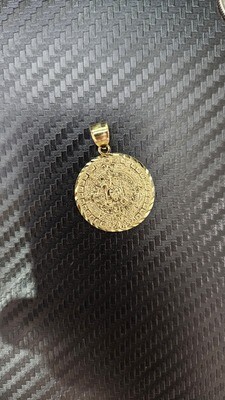 14K 1.3&quot; AZTEC CALENDAR PENDANT