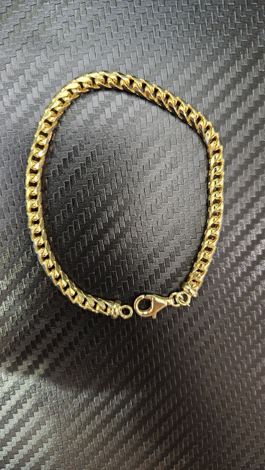 18K 4.5MM DIAMOND CUT FRANCO BRACELET