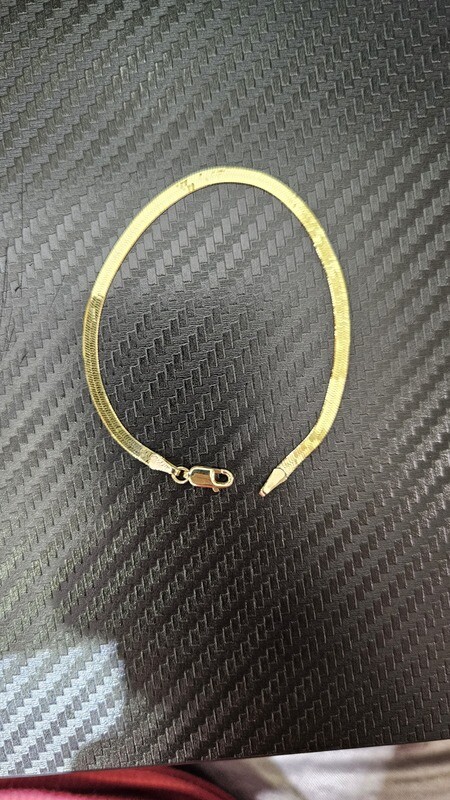 14K 3MM HERRINGBONE BRACELET