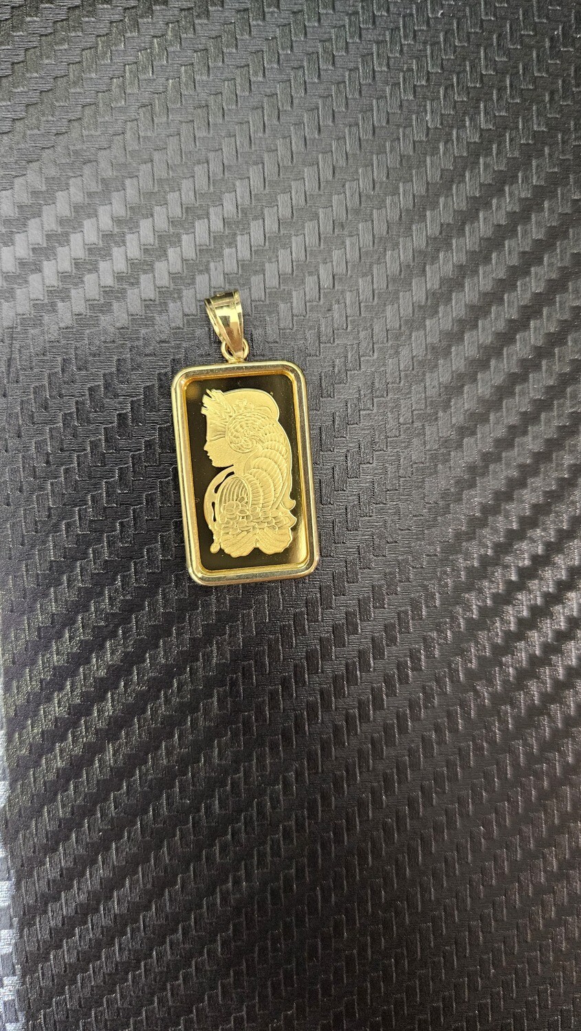 1.5&quot; 10 GRAM PAMP SUISSE LADY FORTUNA PENDANT W/PLAIN BEZEL