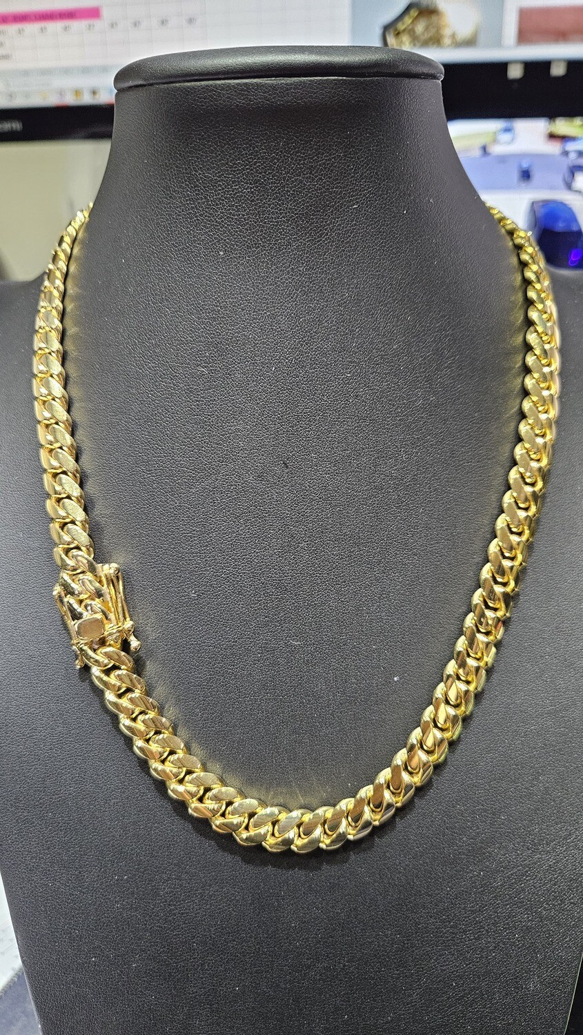 14K 10MM 20" MIAMI CUBAN CHAIN (HANDMADE USED)