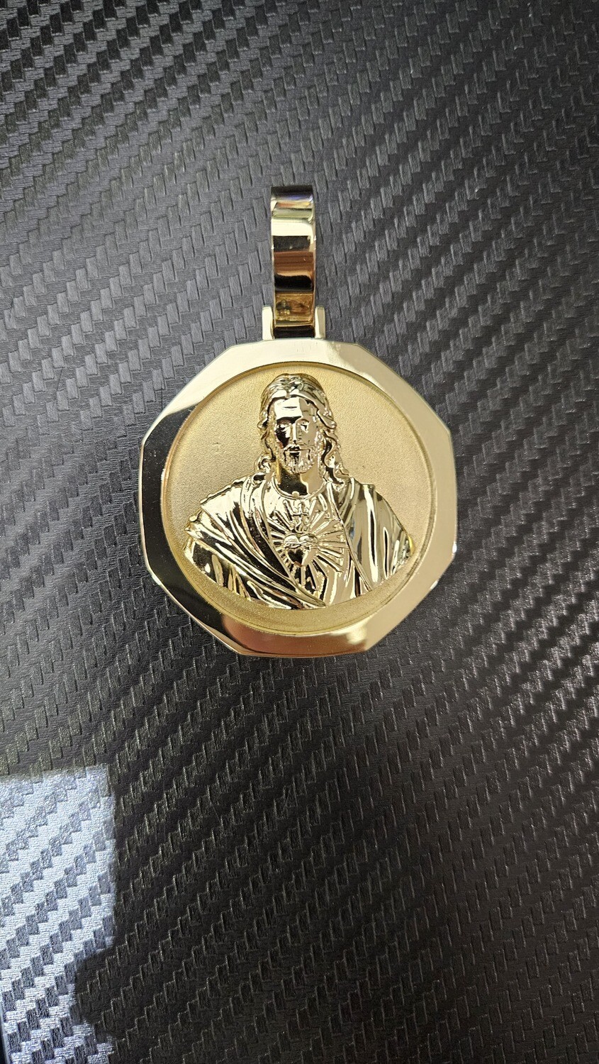 CUSTOM 2.8&quot; 14K JESUS MEDALLION PENDANT