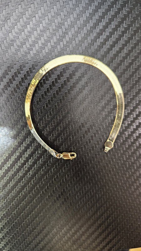 14K 4MM HERRINGBONE BRACELET