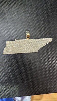 CUSTOM 10K 8 CARATS 4&quot; WIDE STATE PENDANT