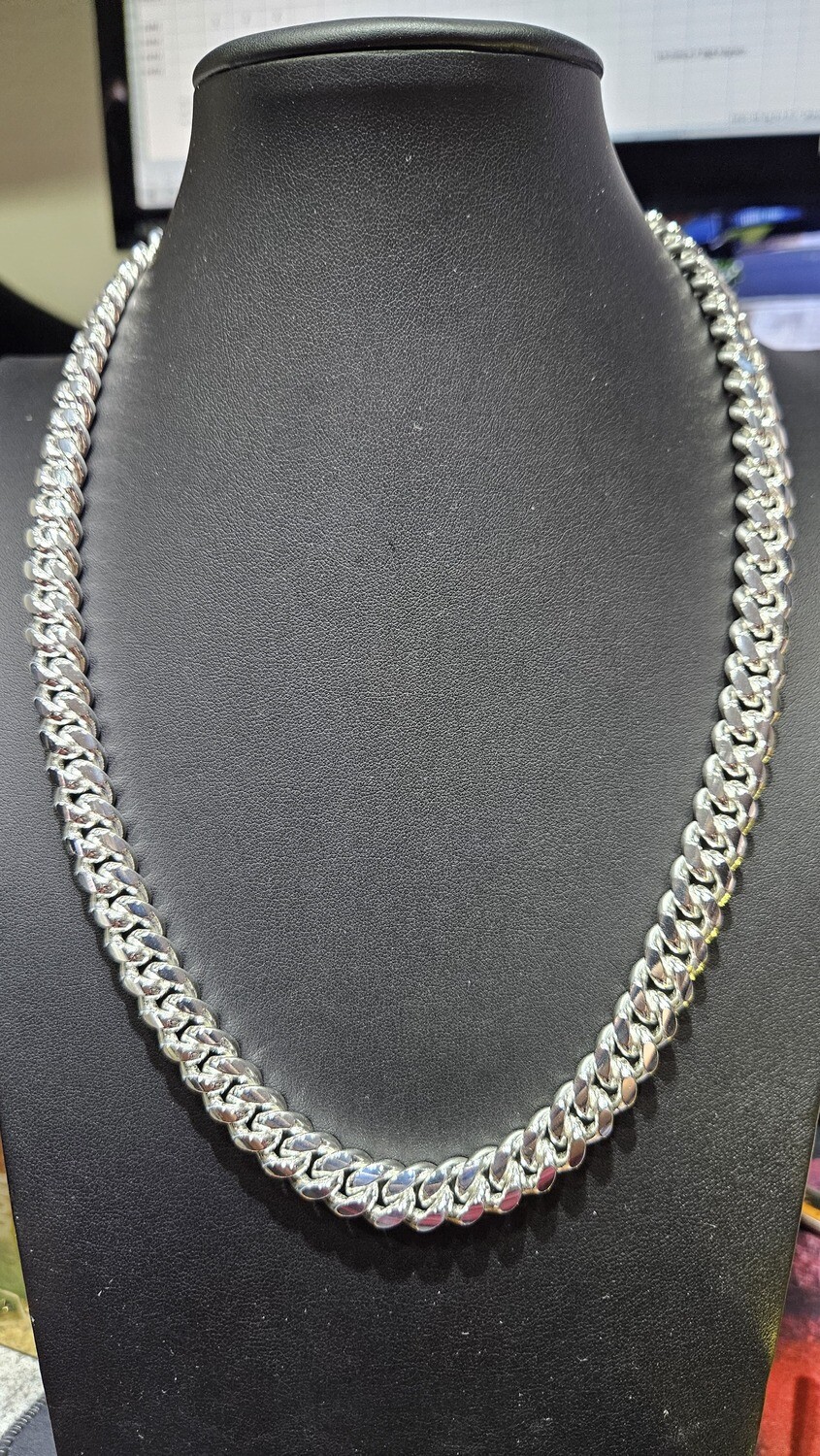 STERLING SILVER 10.5MM MIAMI CUBAN CHAIN
