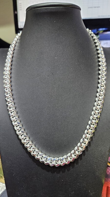 STERLING SILVER 10.5MM MIAMI CUBAN CHAIN