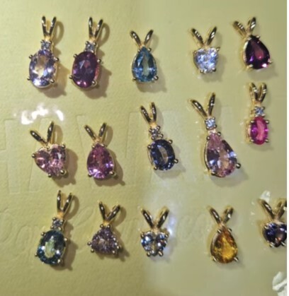 14K NATURAL GEM PENDANTS! (SAPPHIRES, GARNETS, SPINELS, ETC)