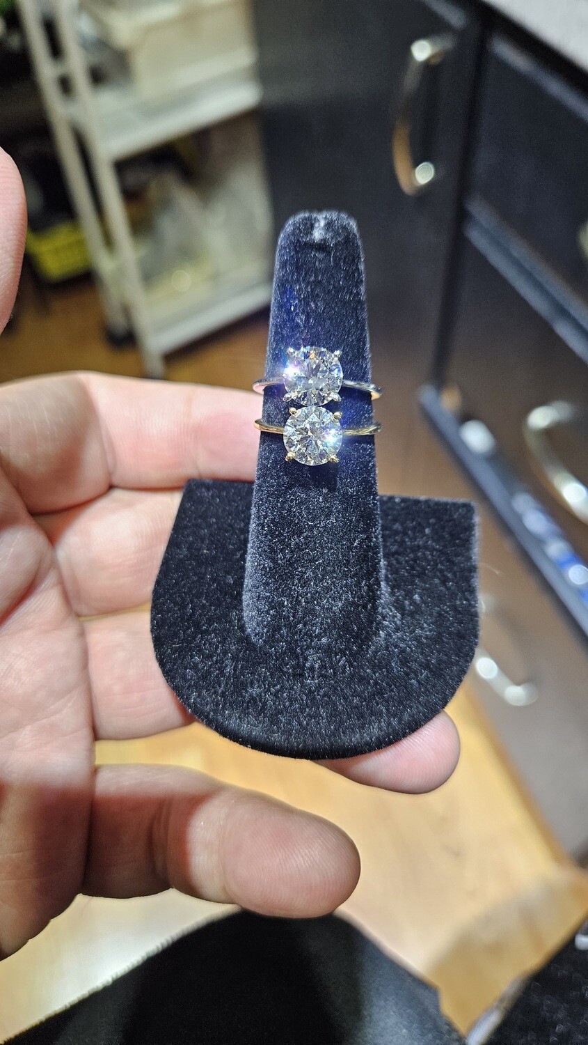 14K 2 CARAT SOLITAIRE DIAMOND RING (LAB)