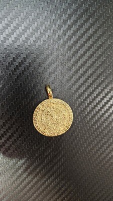 14K 1.6&quot; CUSTOM AZTEC CALENDAR PENDANT